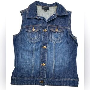 Metro Blues Denim‎ Sleeveless Vest with Button Closure women’s size 4 (D54)